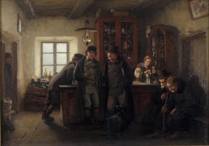 HOFFMANN, Hans Farmers in a Barrelhouse Sweden oil painting art